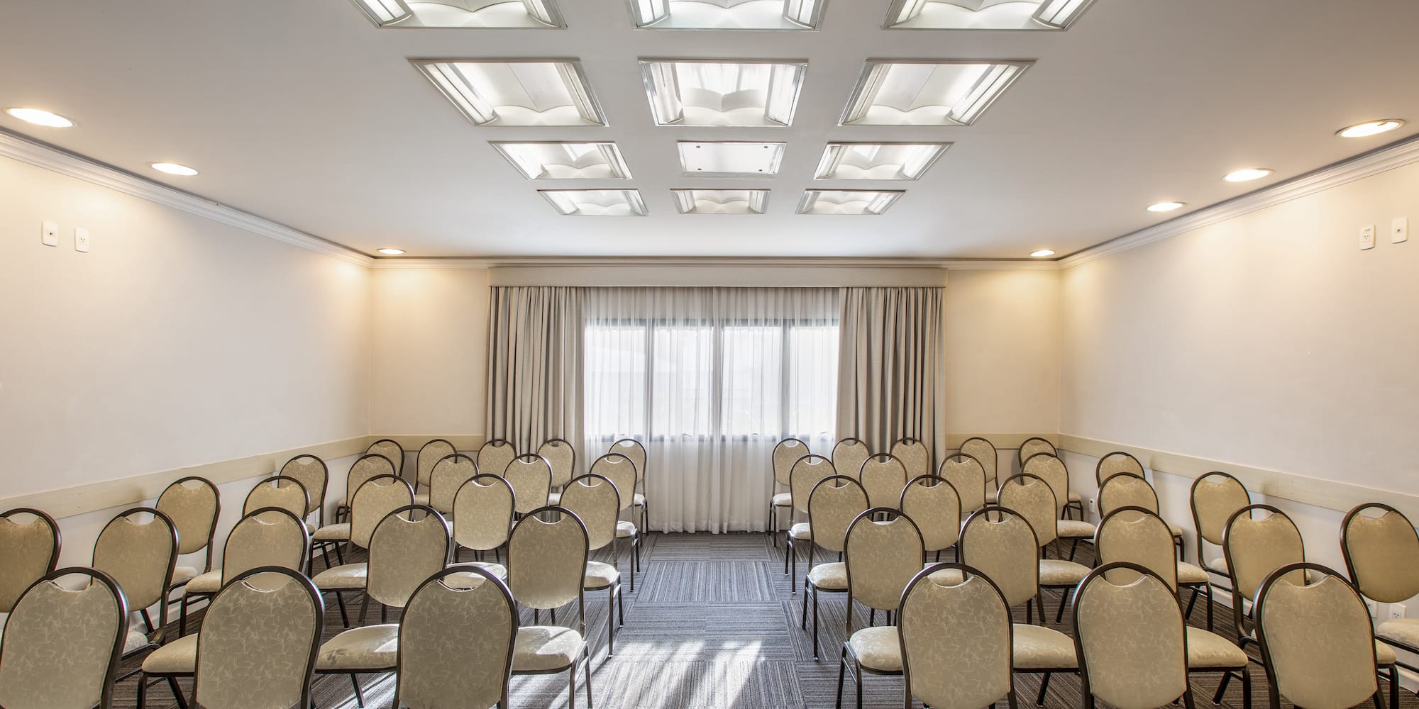 a room with many chairs
