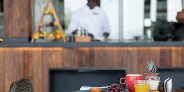 a table with food on it