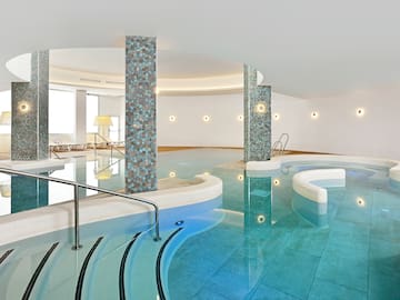 a pool with a curved edge
