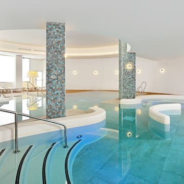 a pool with a curved edge