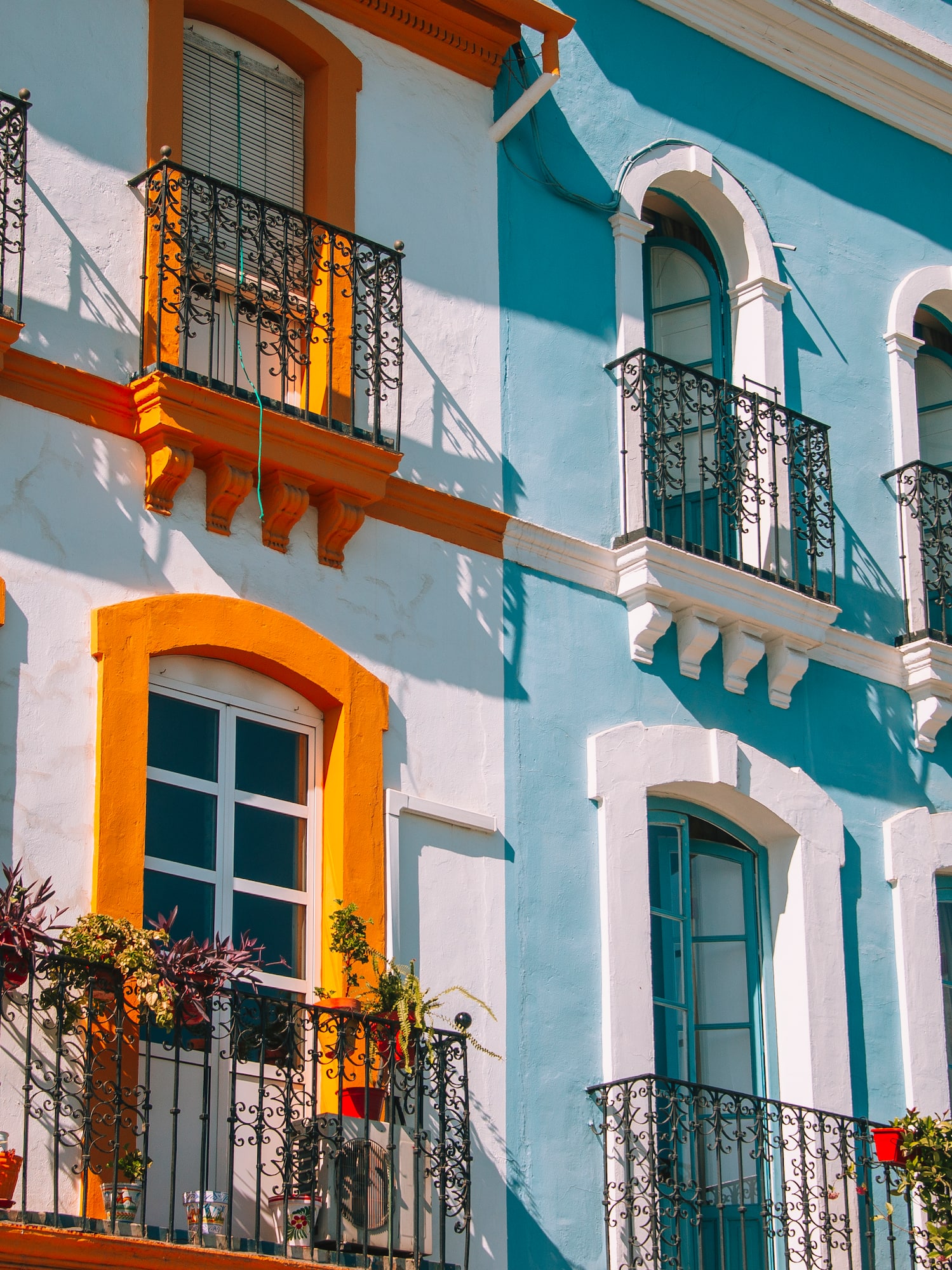 Old San Juan with many windows and balconies