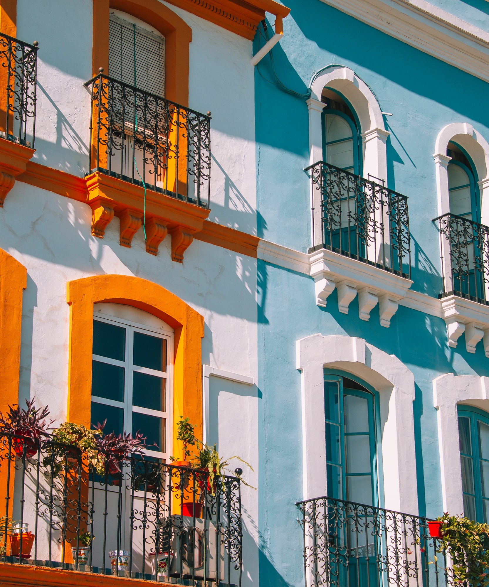 Old San Juan with many windows and balconies