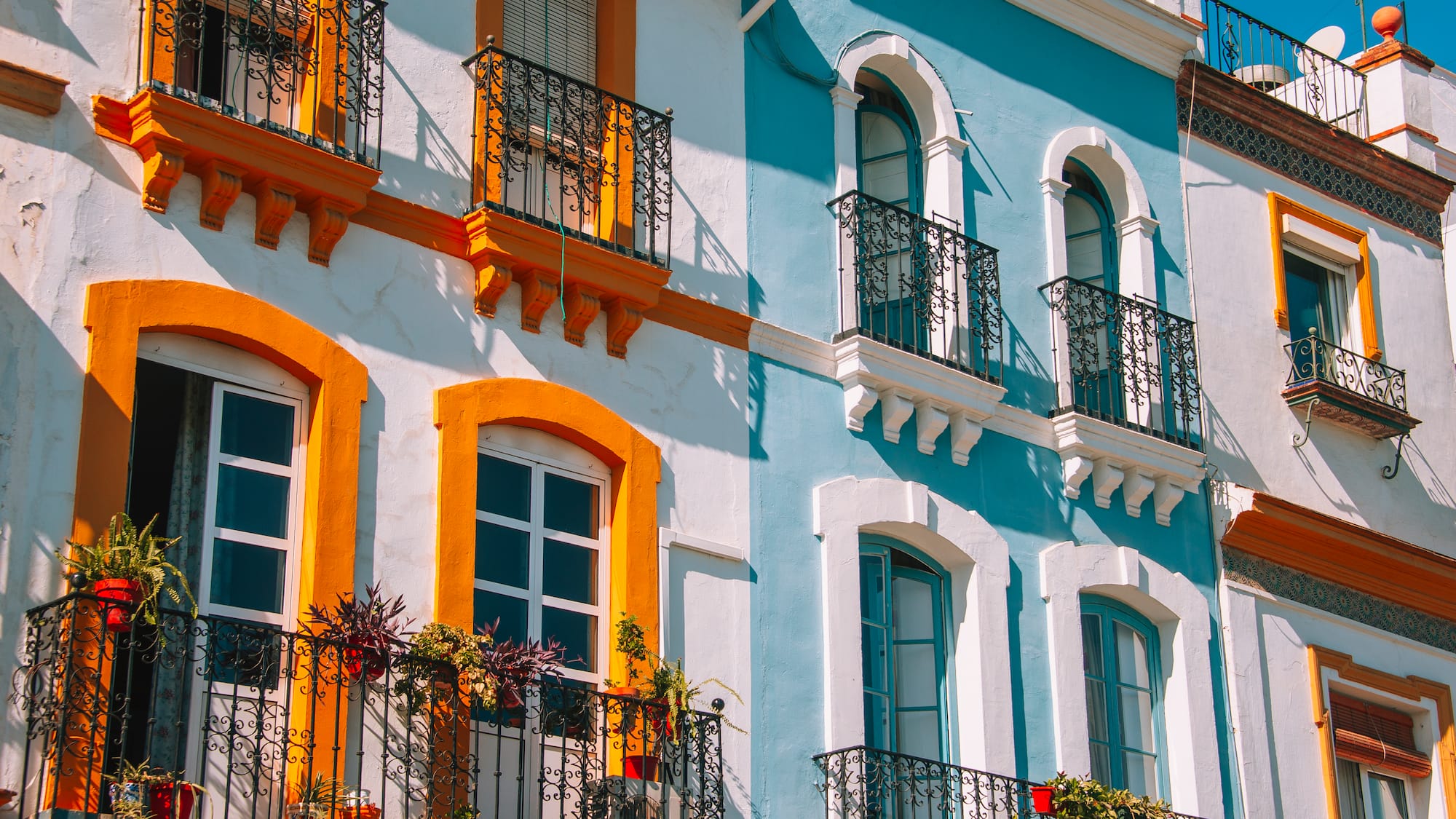 Old San Juan with many windows and balconies