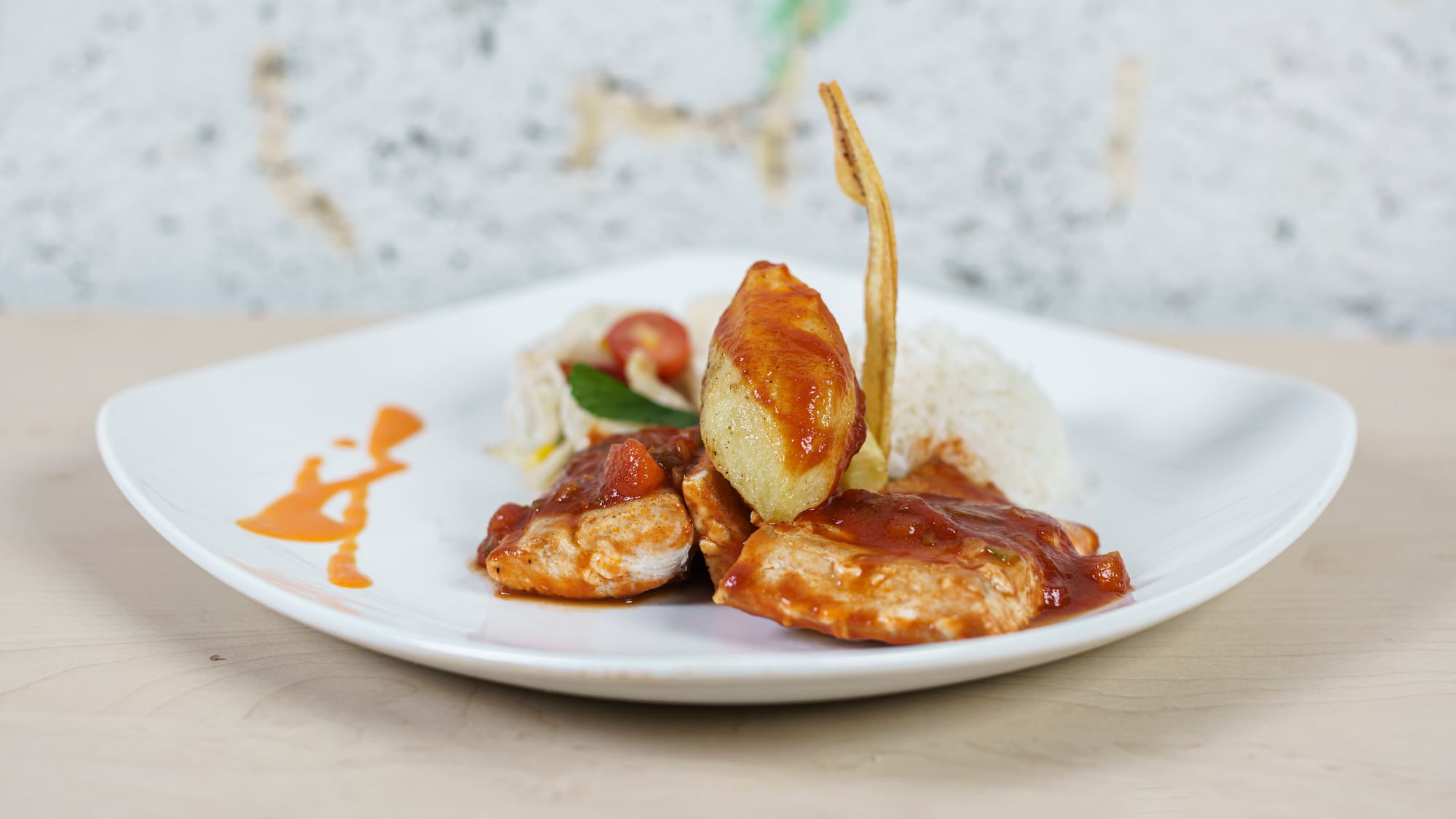 a plate of food on a table