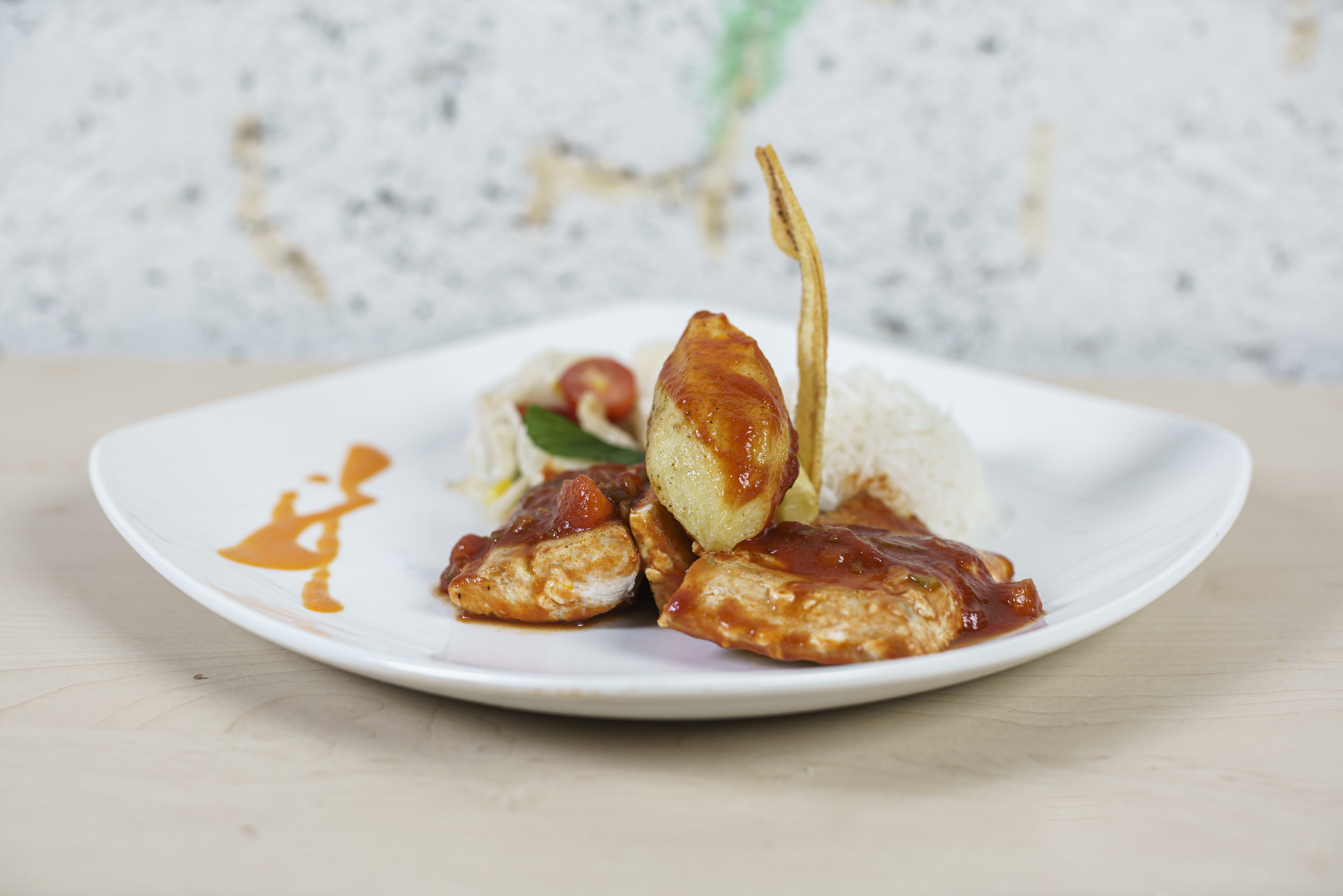 a plate of food on a table