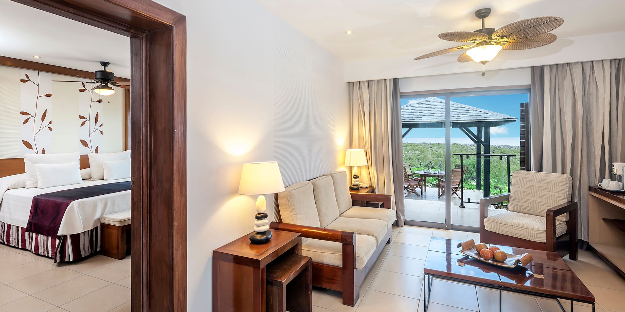 a living room with a couch and a table