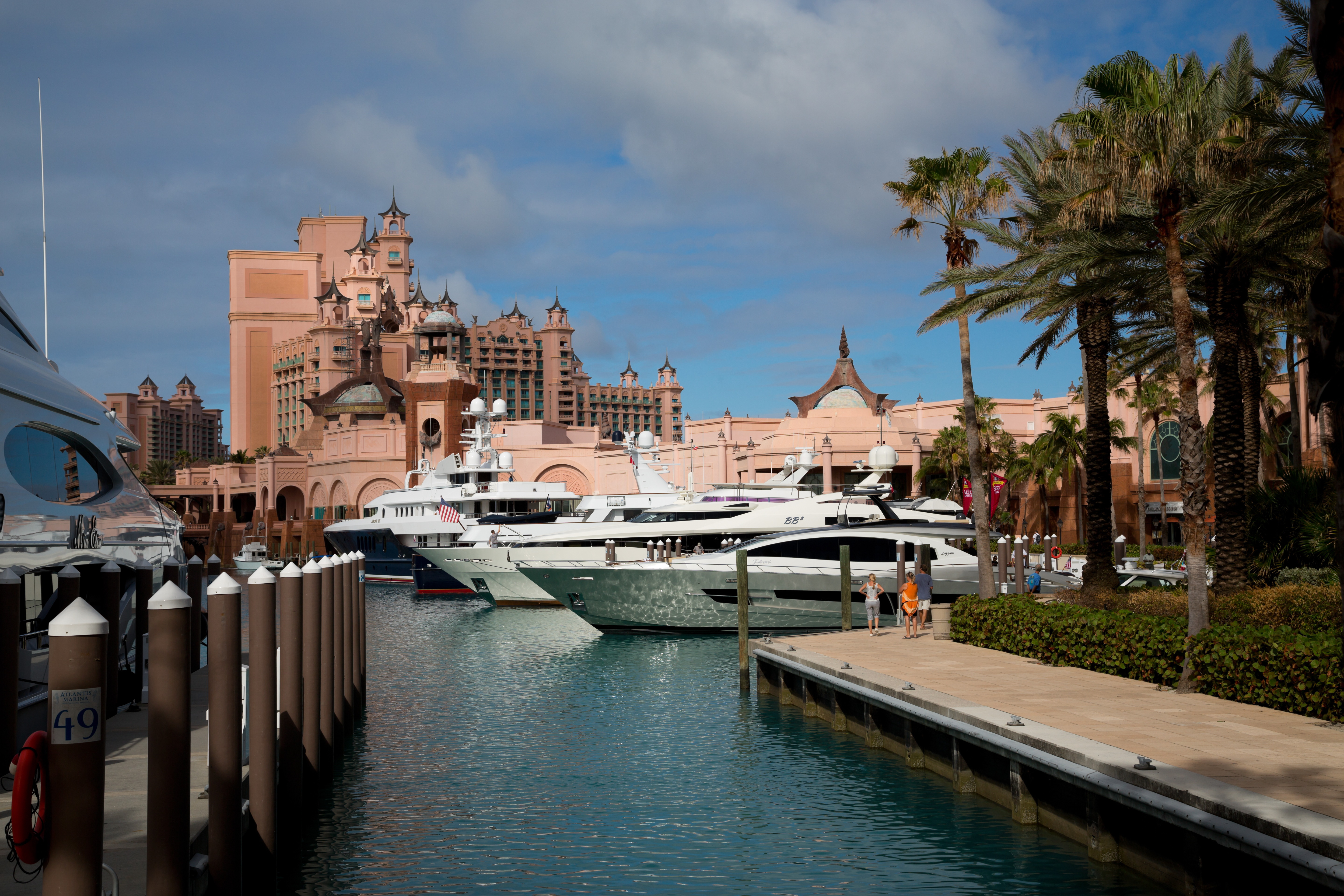 a group of boats in a harbor