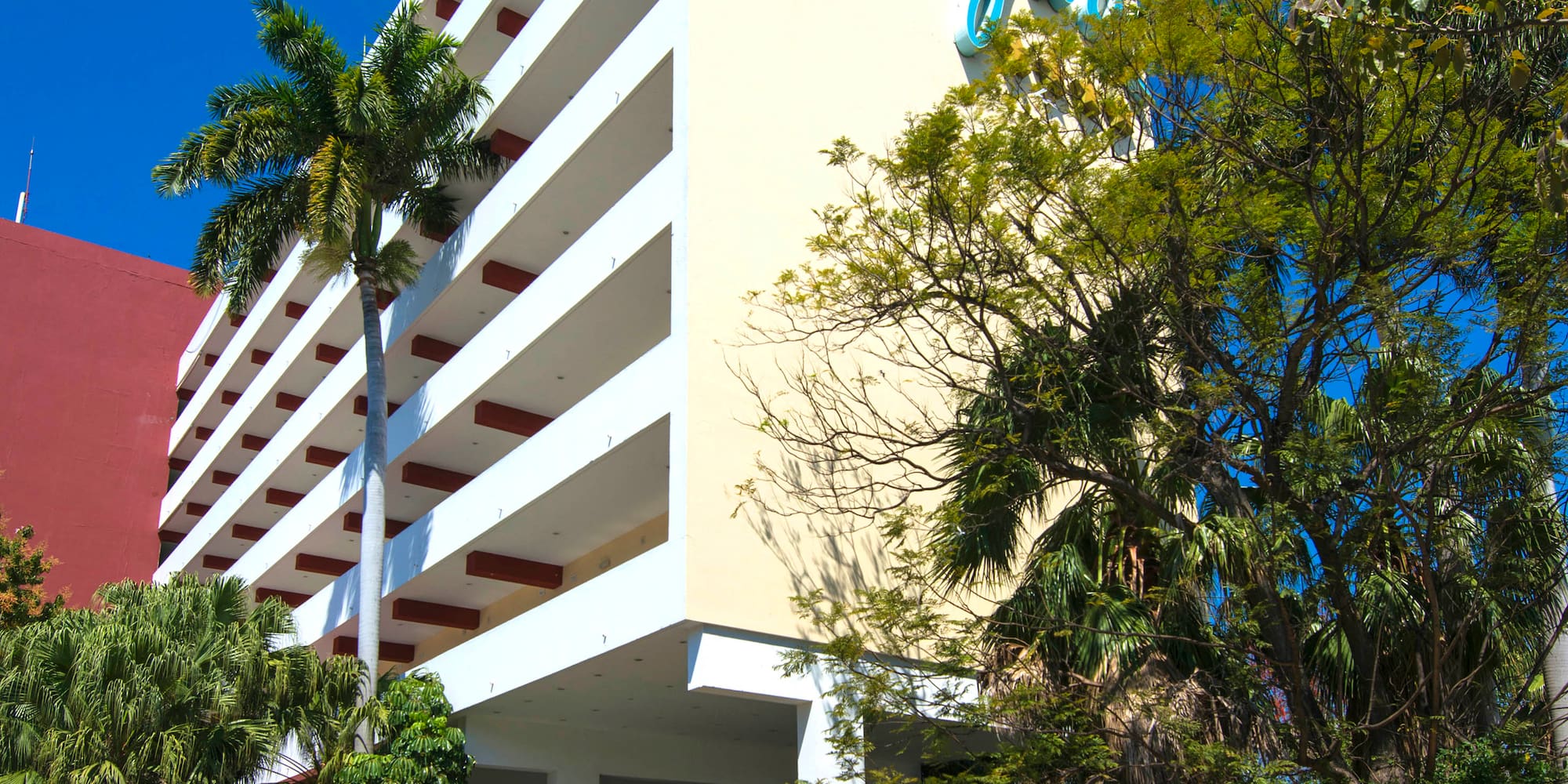 a building with a sign on it