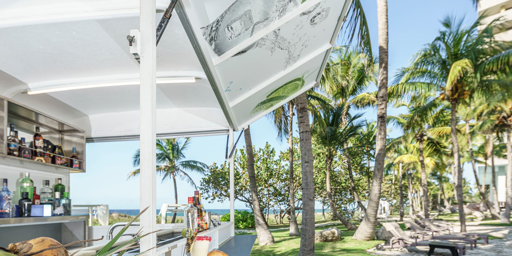 a table with food on it and a drink on it