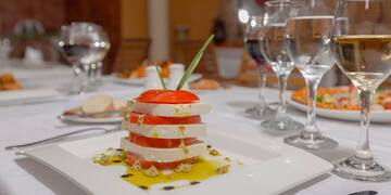 a plate of food on a table