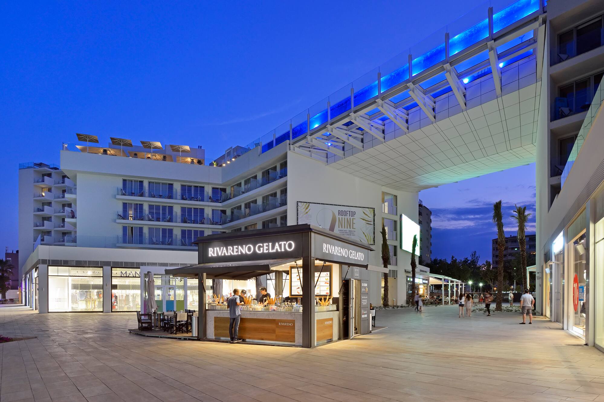a building with a large walkway over it