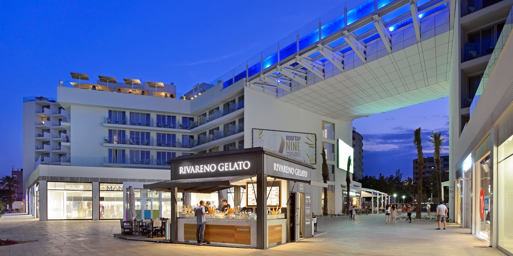 a building with a large walkway over it