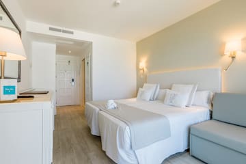a bedroom with a double bed