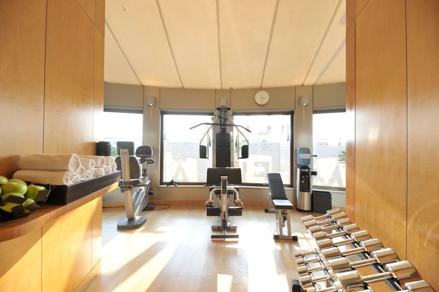 a room with exercise equipment