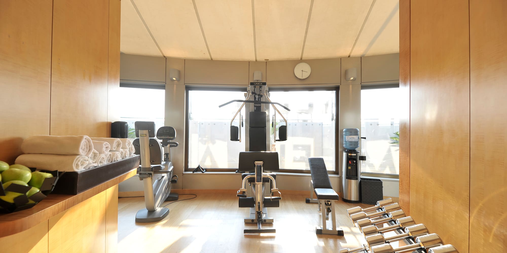 a room with exercise equipment