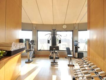 a room with exercise equipment