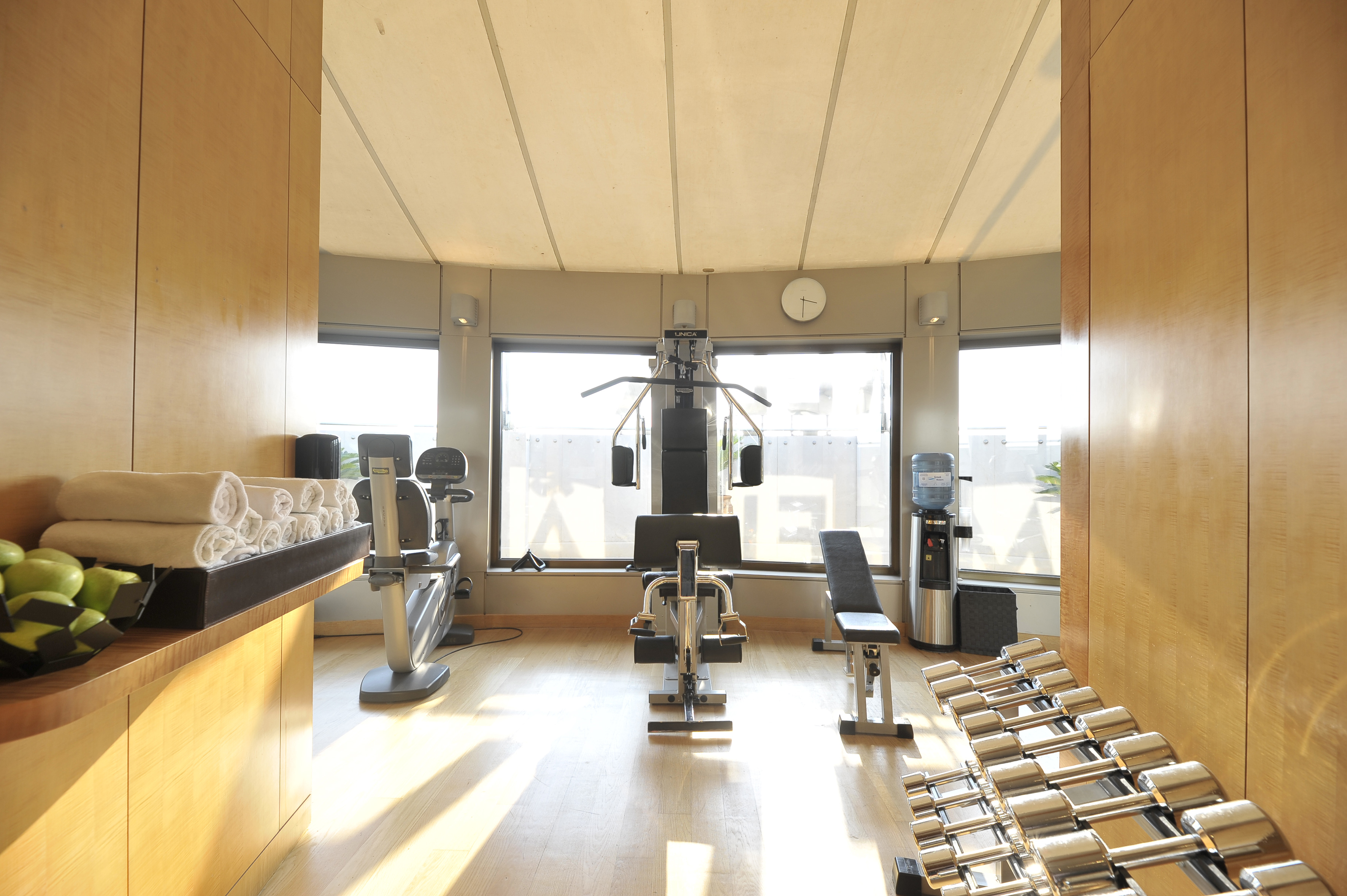 a room with exercise equipment