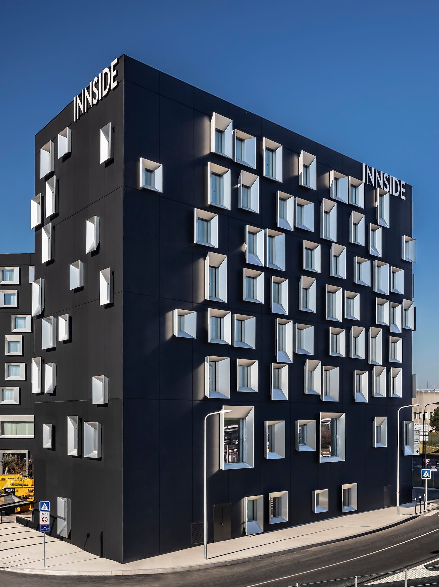 a building with many windows