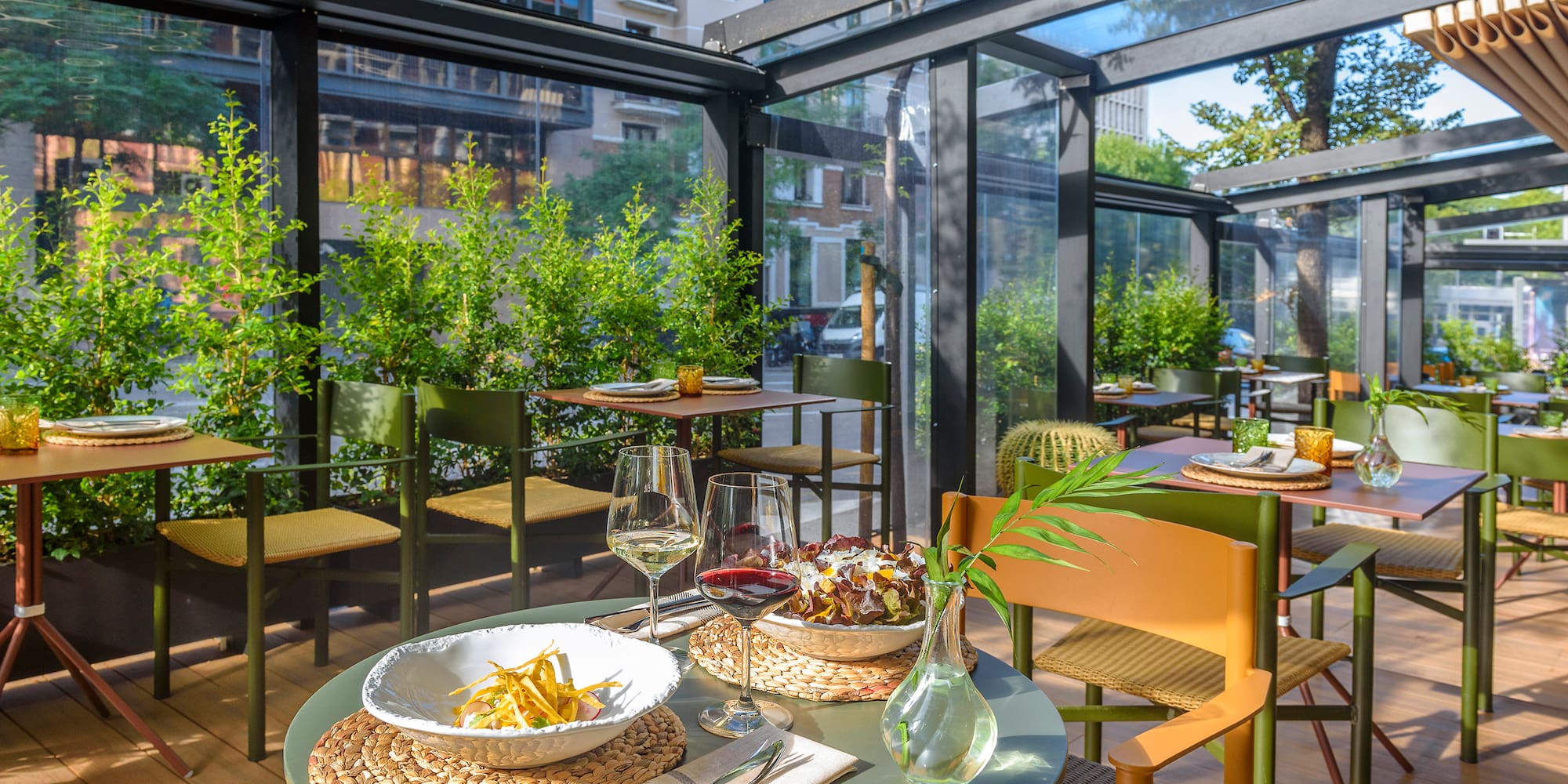 a table with food on it
