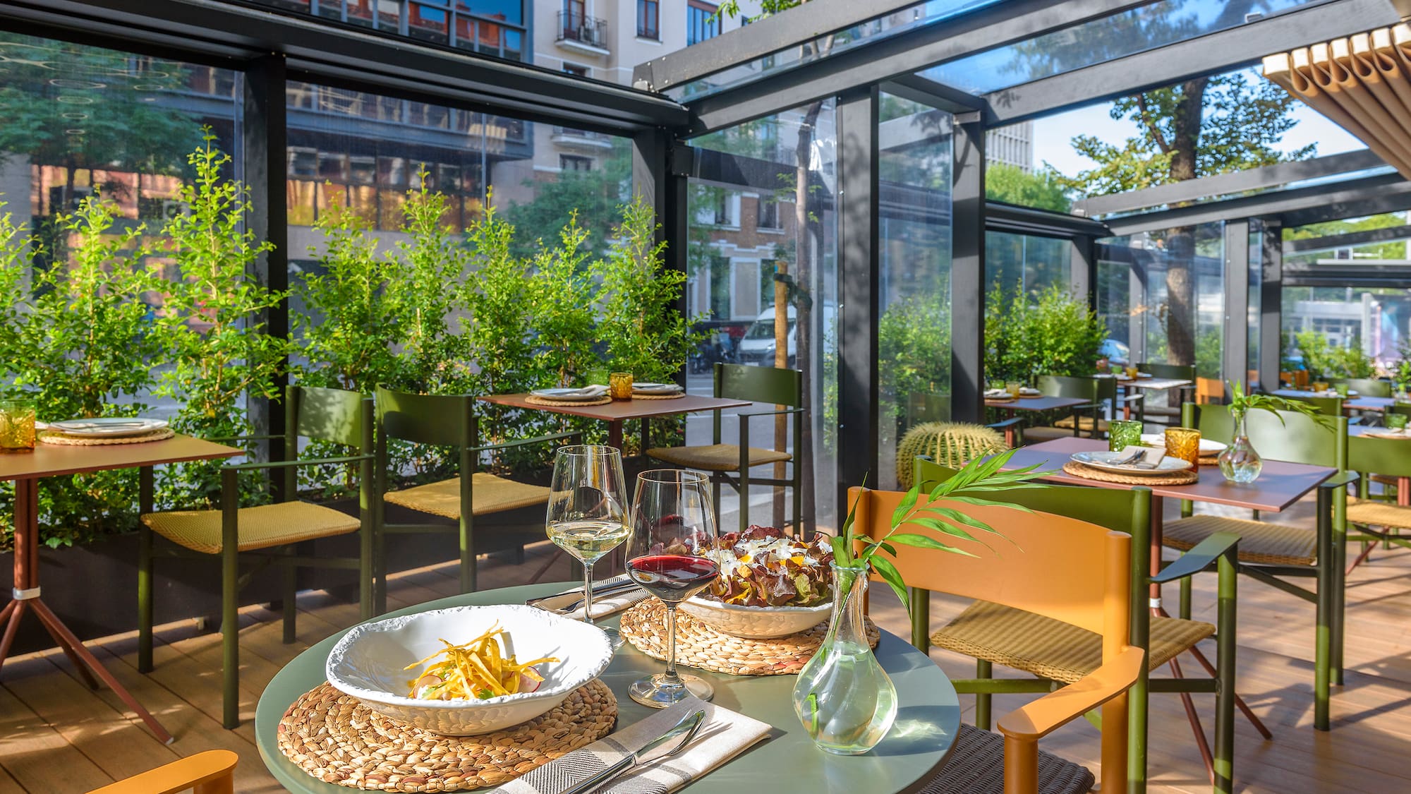 a table with food on it