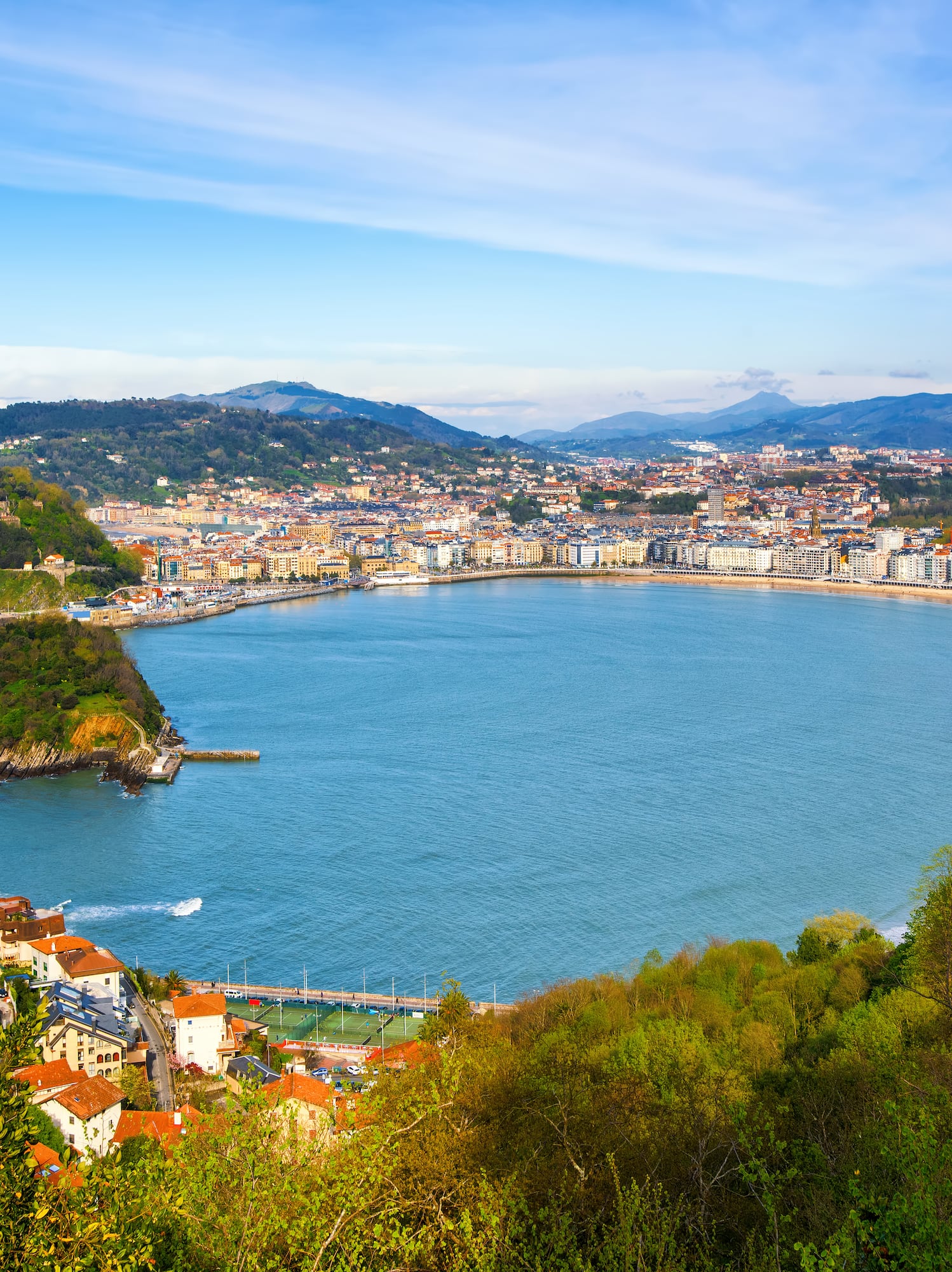 a city next to a body of water