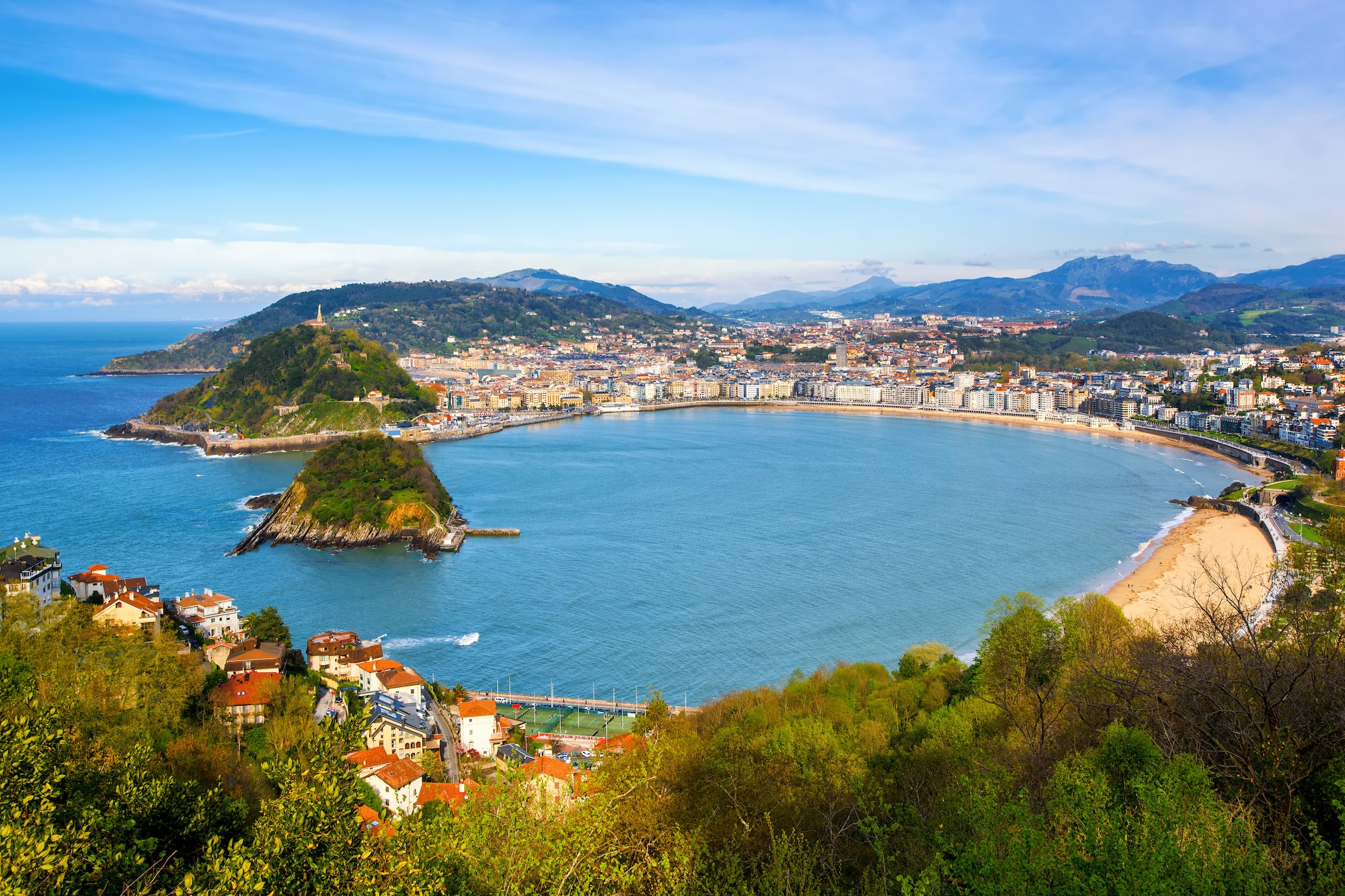 a city next to a body of water