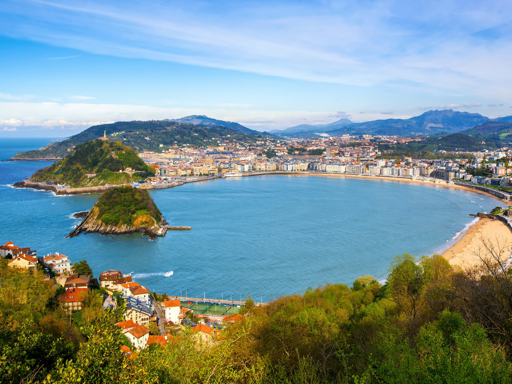 a city next to a body of water