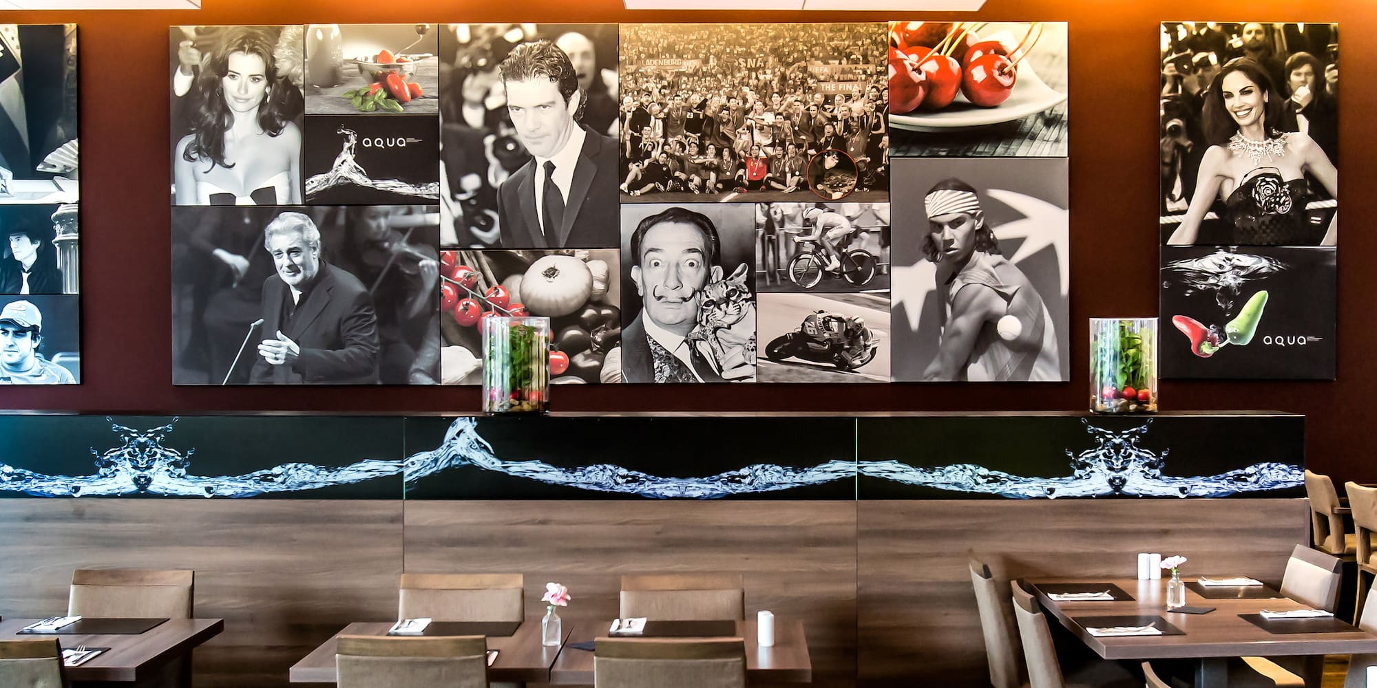 a room with tables and chairs