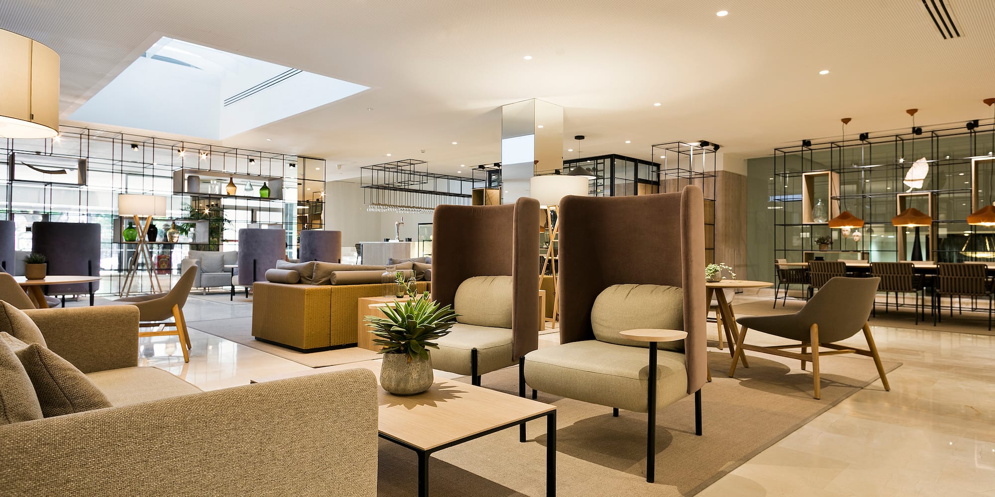 a room with chairs and tables