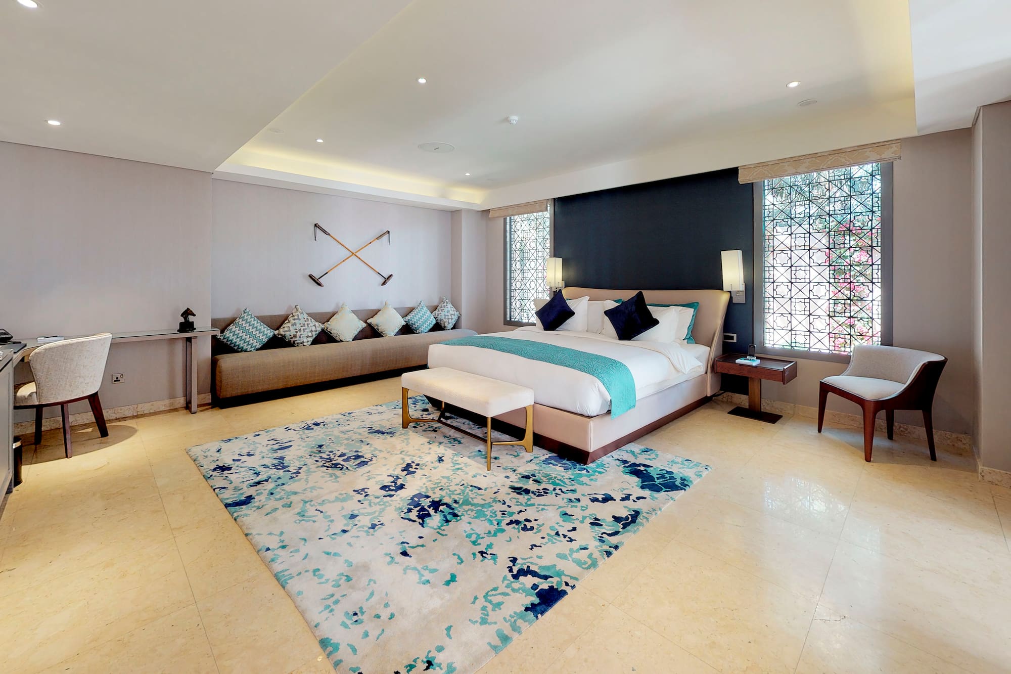 a room with a bed and a couch