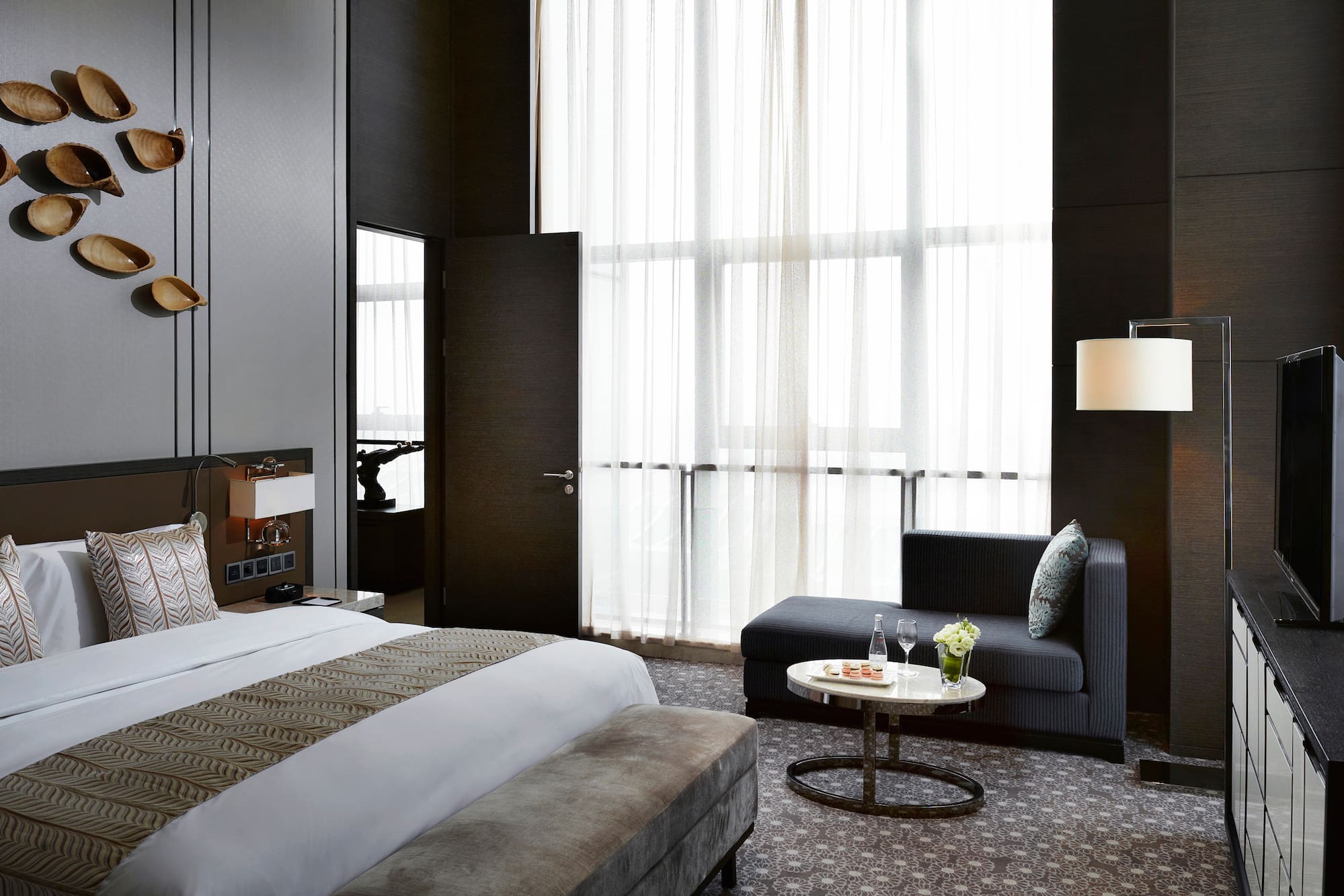 a room with a bed and a couch