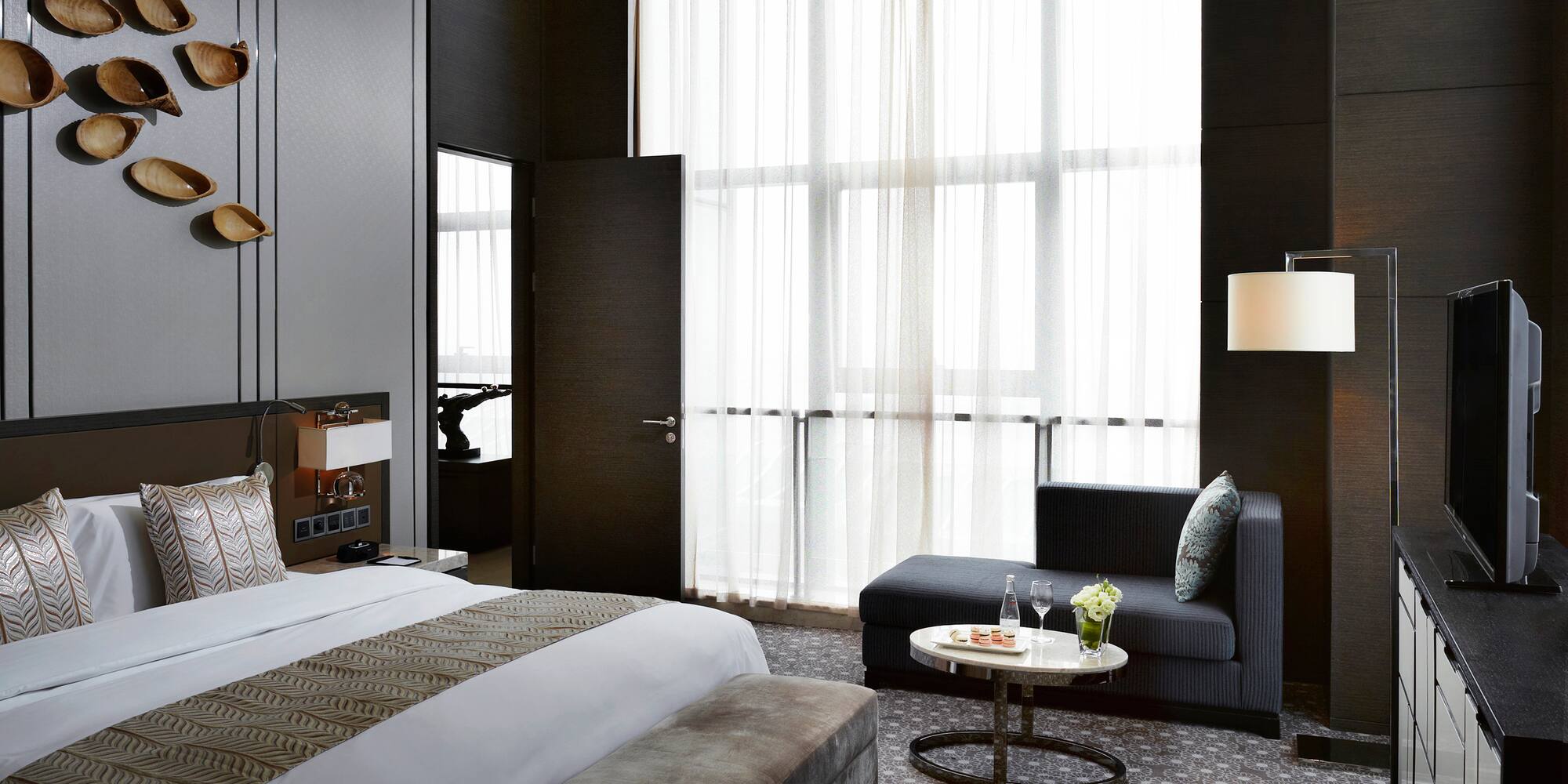 a room with a bed and a couch