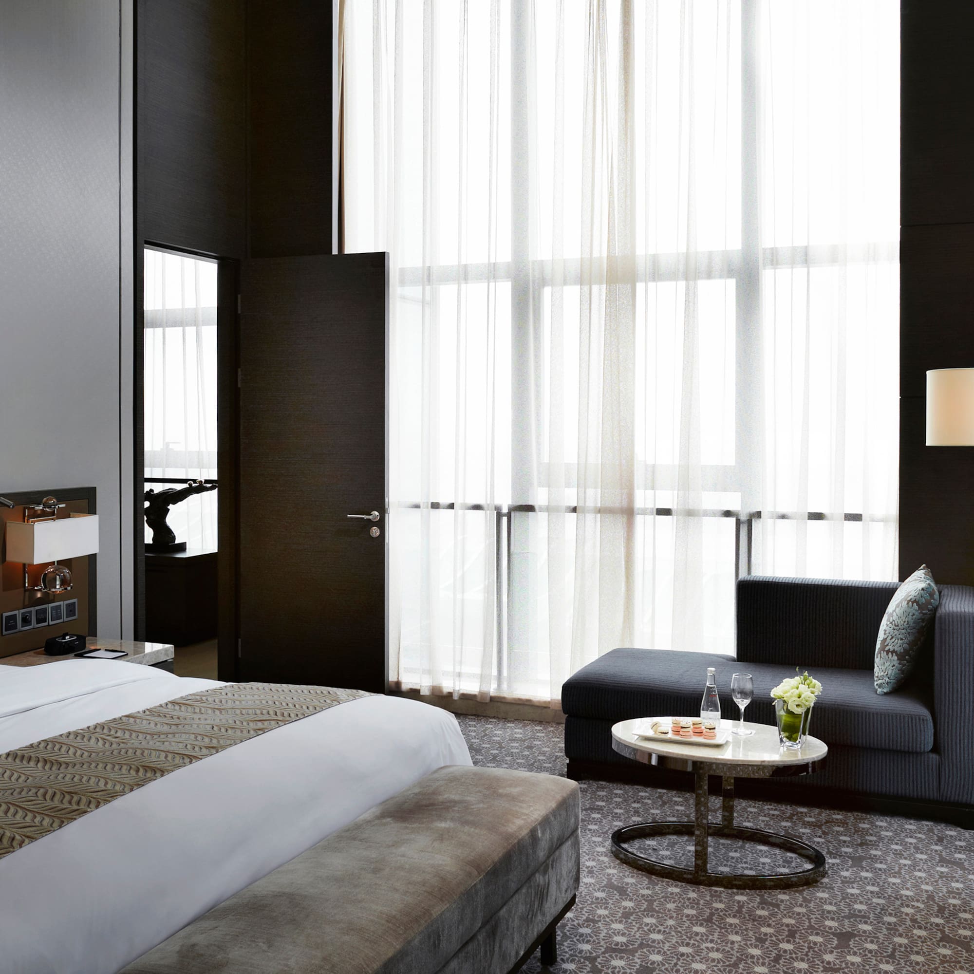 a room with a bed and a couch