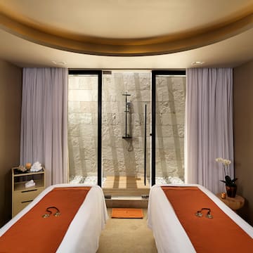 two beds in a room