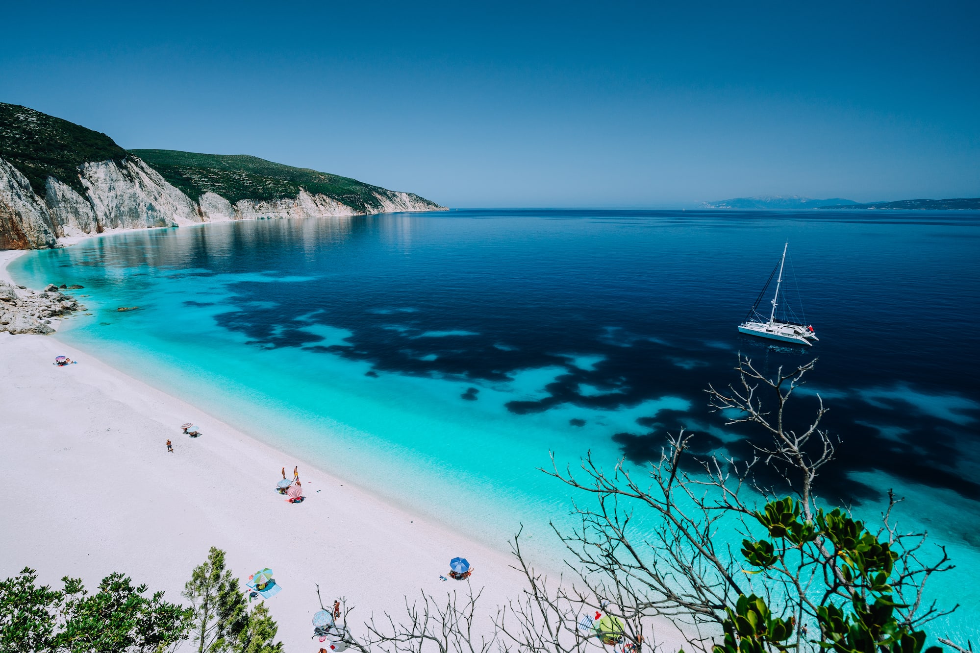 a beach with a boat in the water