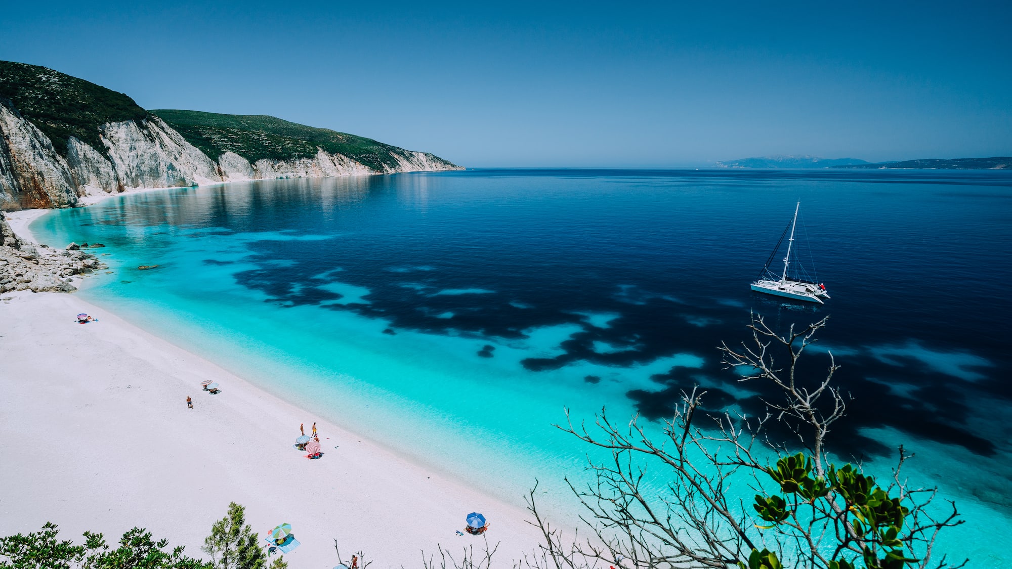 a beach with a boat in the water