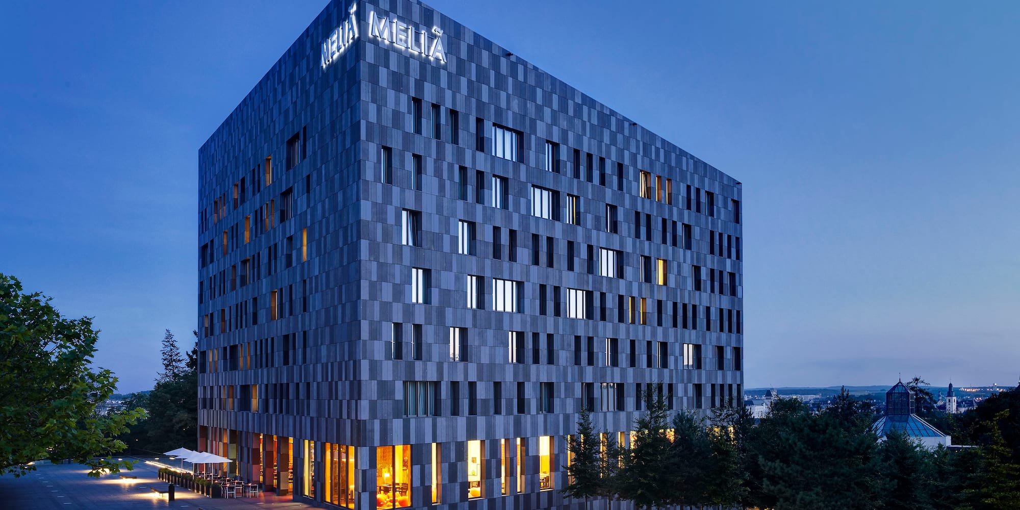 a building with many windows