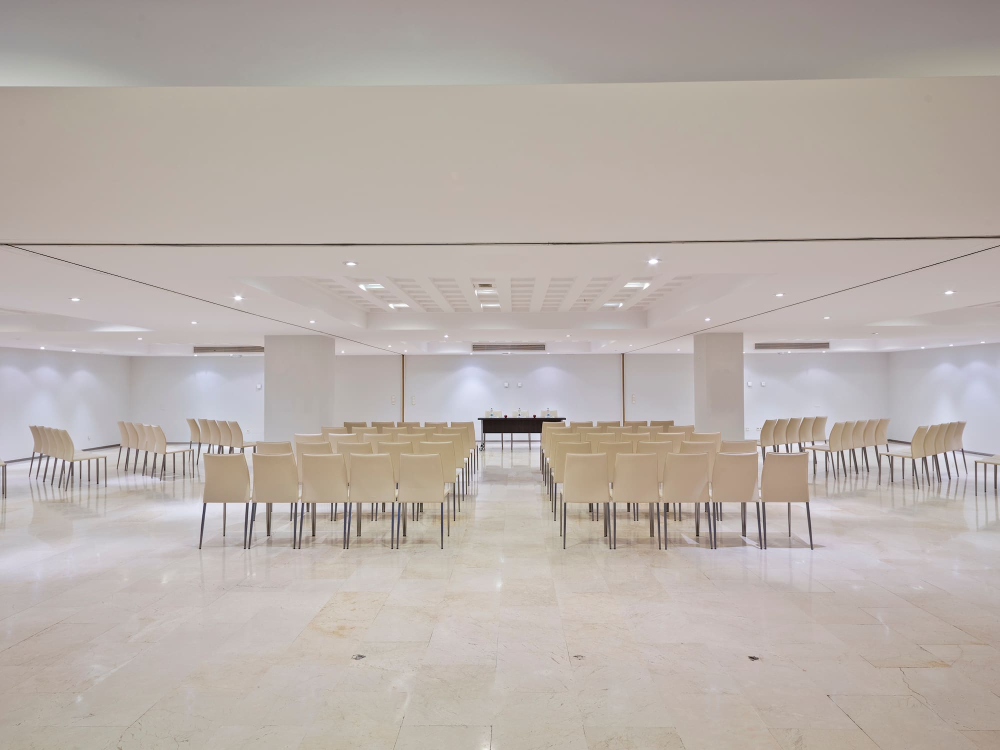 a room with many chairs