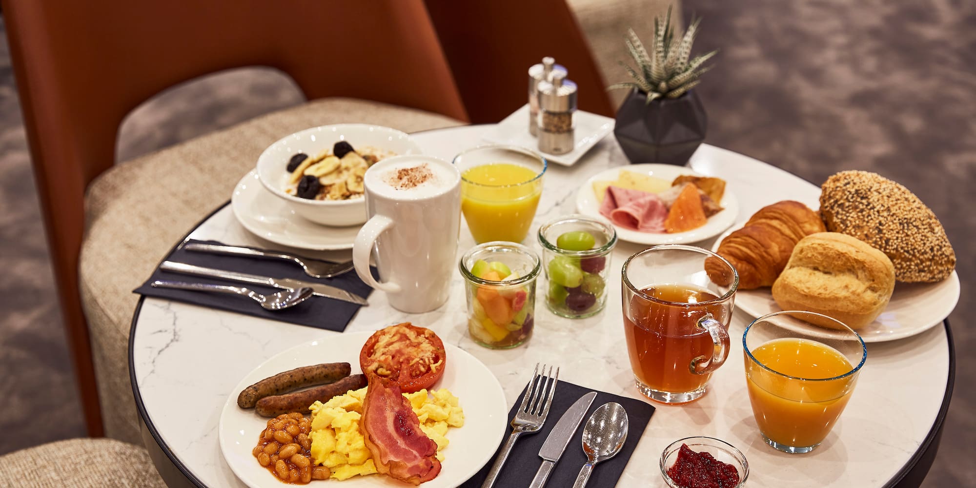 a table with food on it