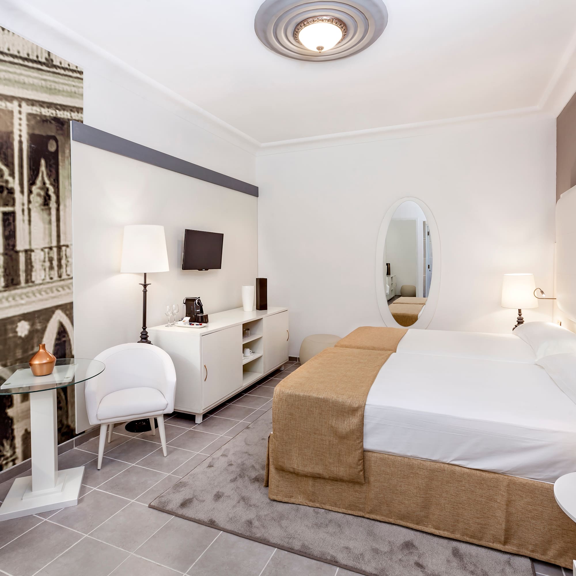 a light on the ceiling