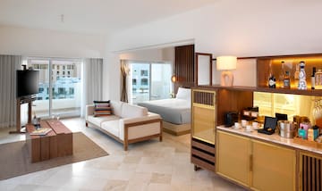 a room with a bed and a couch