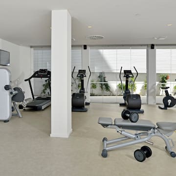a room with exercise equipment
