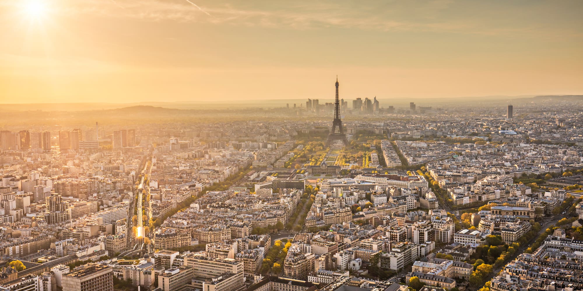 a city with a tall tower