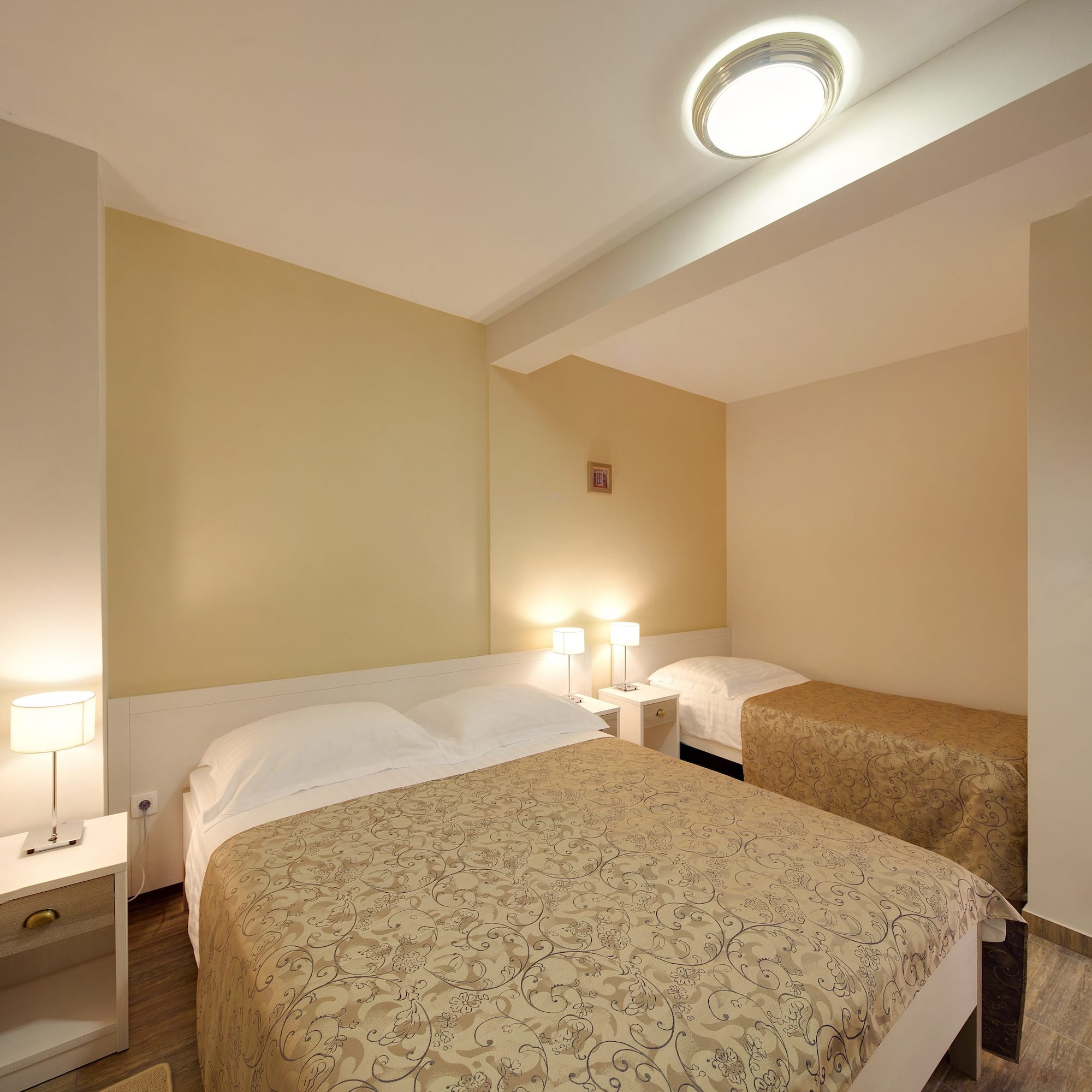 a room with two beds