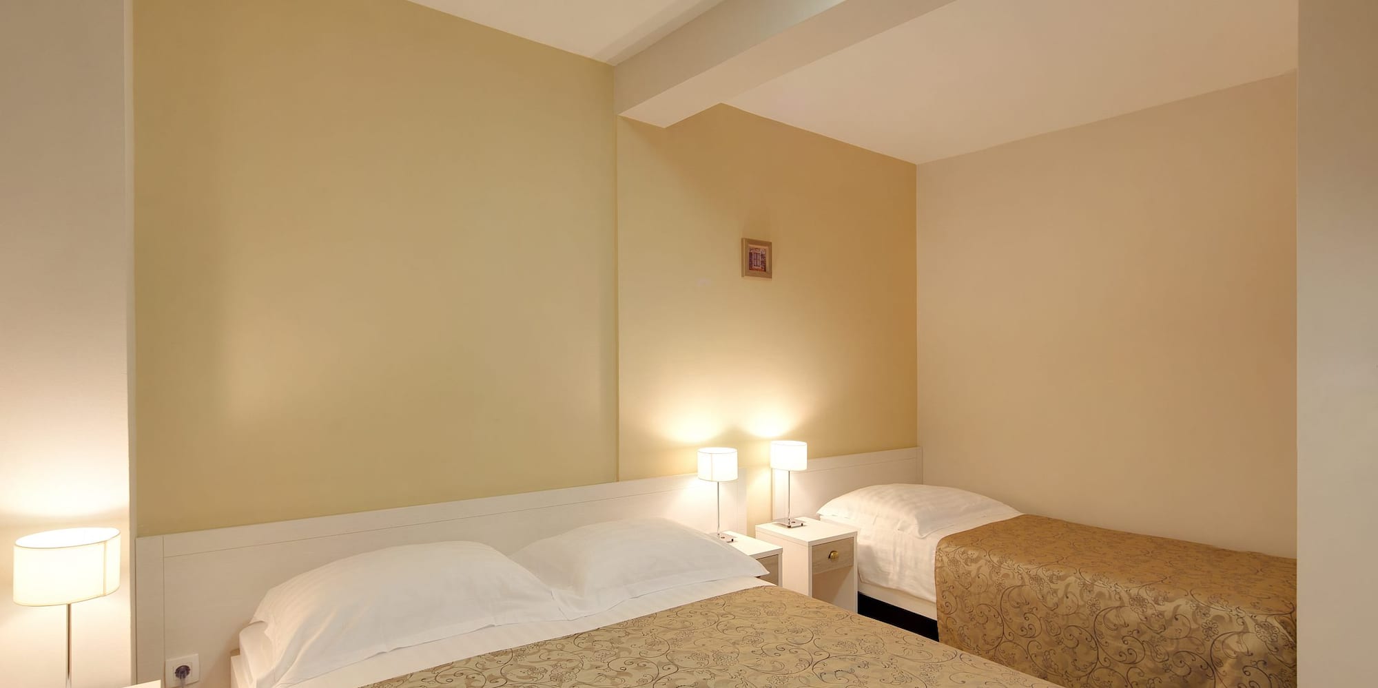 a room with two beds