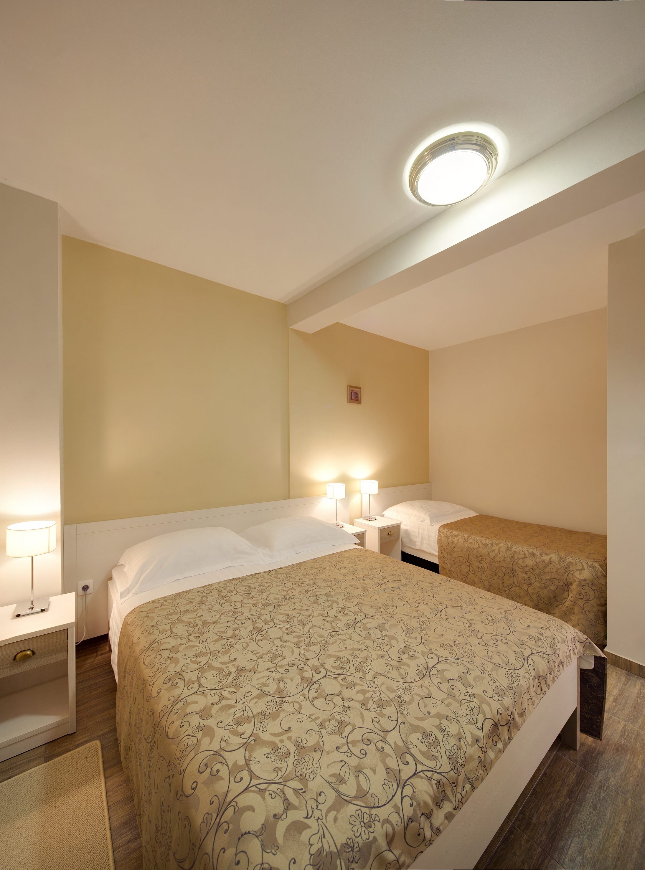 a room with two beds