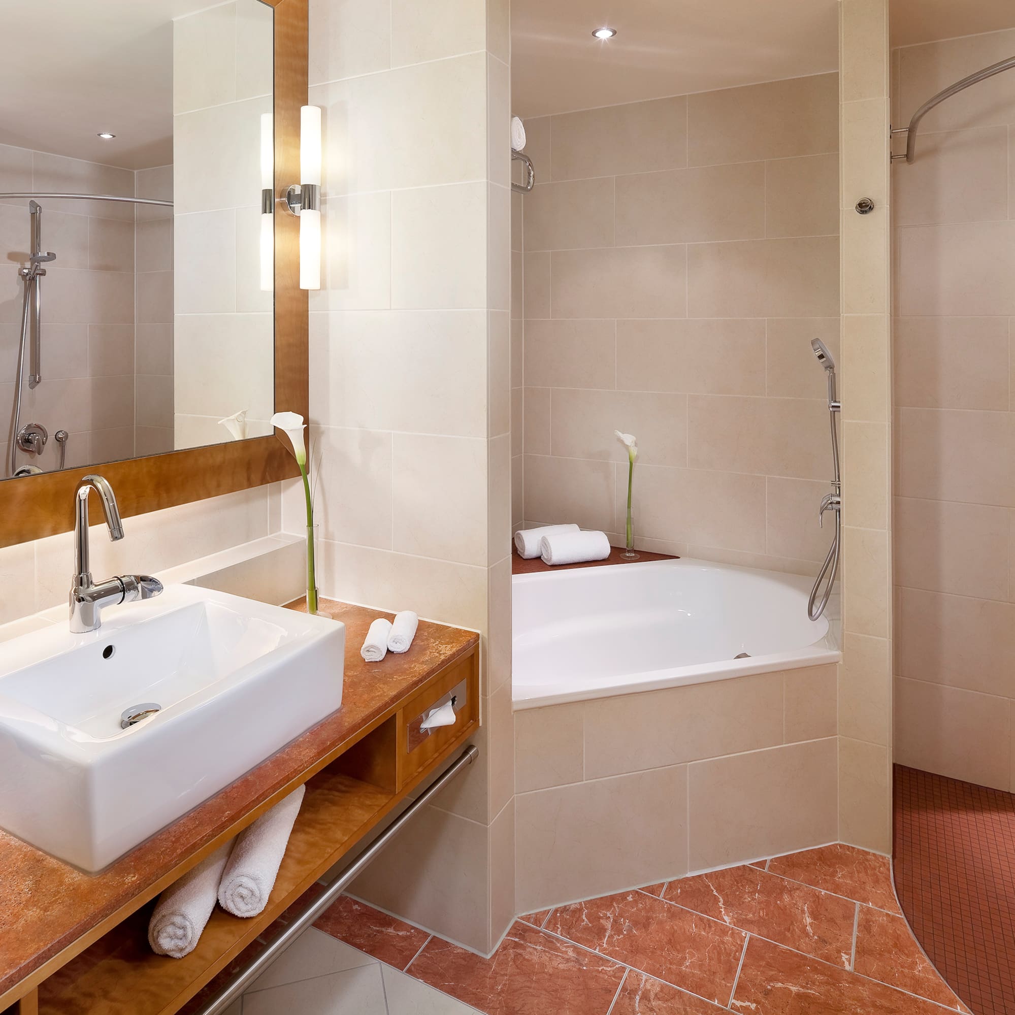 a bathroom with a sink and bathtub