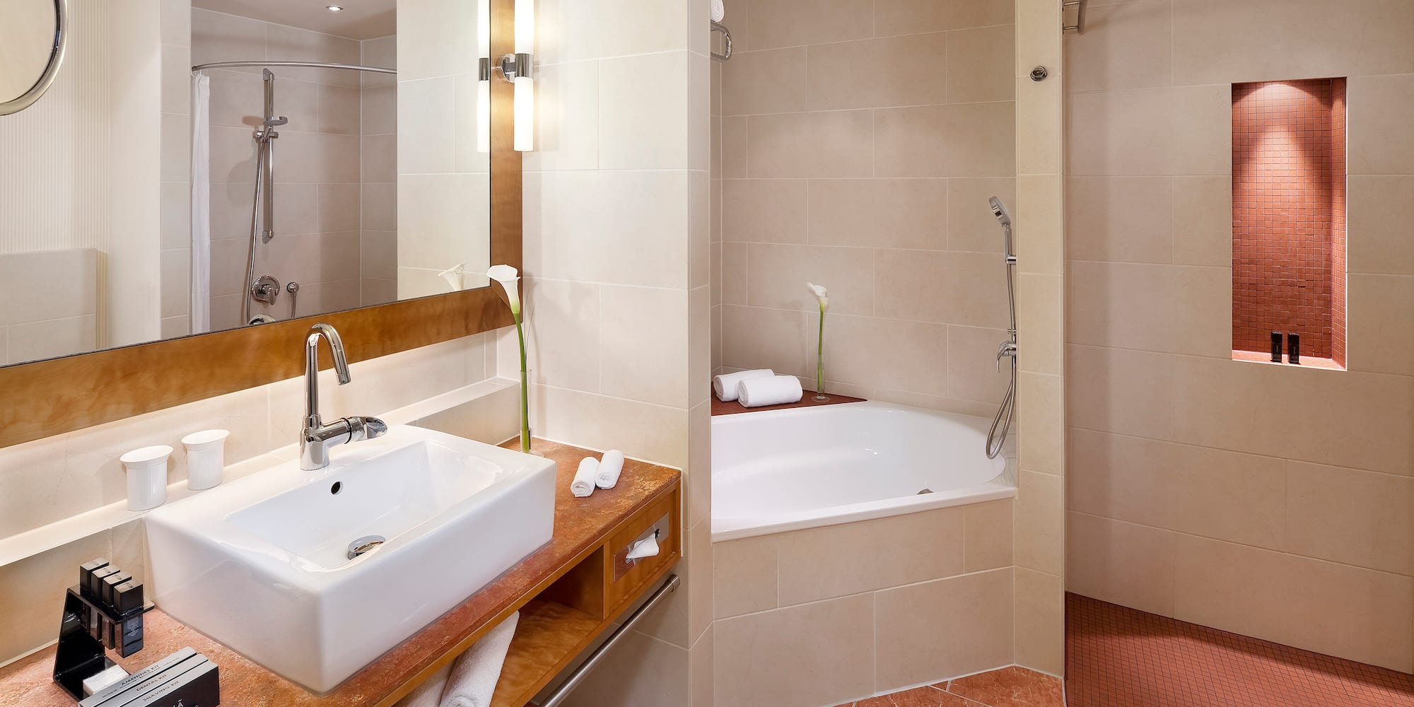 a bathroom with a sink and bathtub