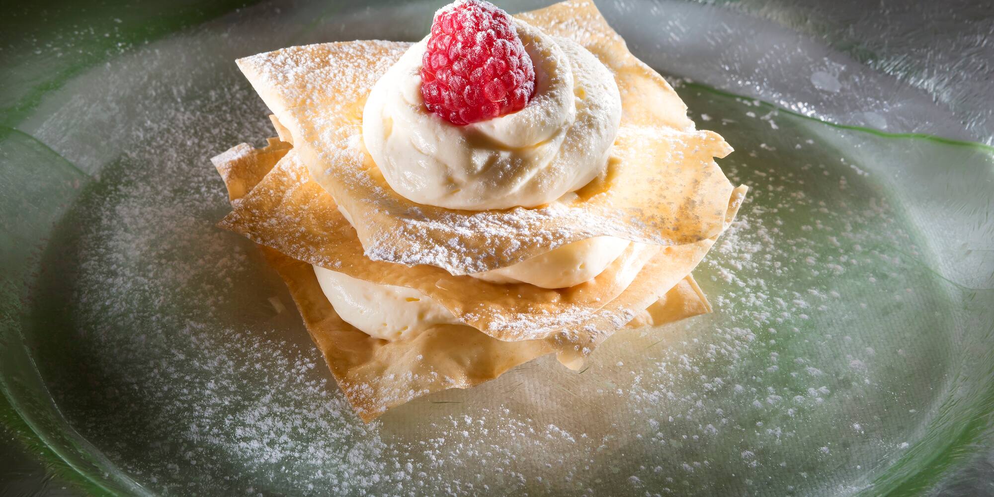 a dessert on a plate