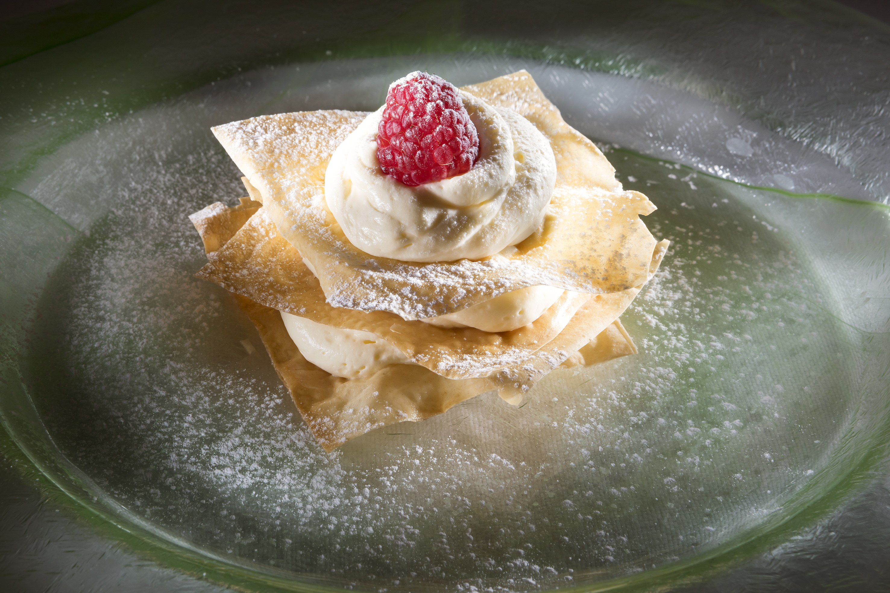 a dessert on a plate